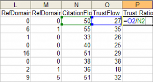 working out trust ratio on spreadsheet