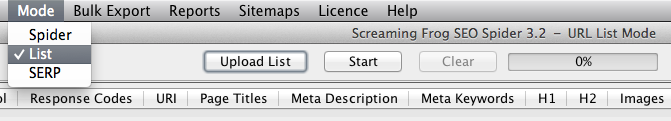Screaming Frog List Crawl