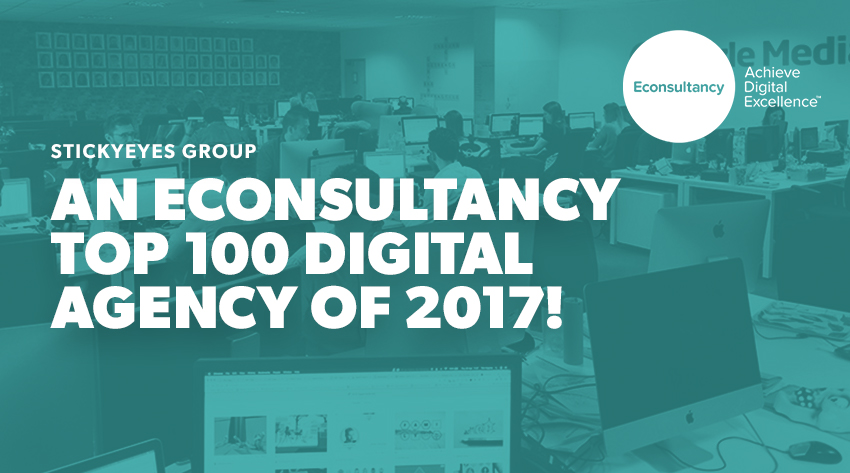 Stickyeyes Econsultancy top 100 digital agency of 2017 banner image